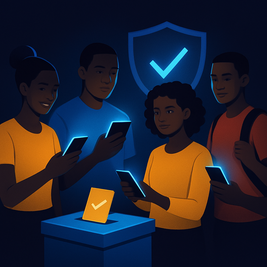 Étudiants congolais votant via la plateforme NaPoni